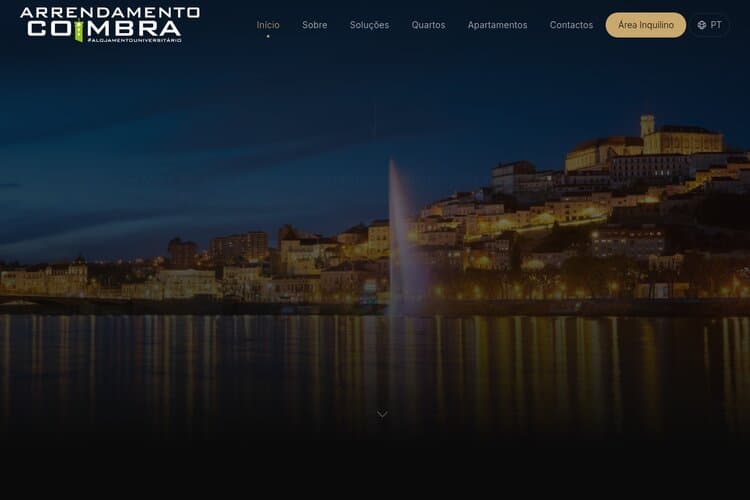 Website ArrendamentoCoimbra